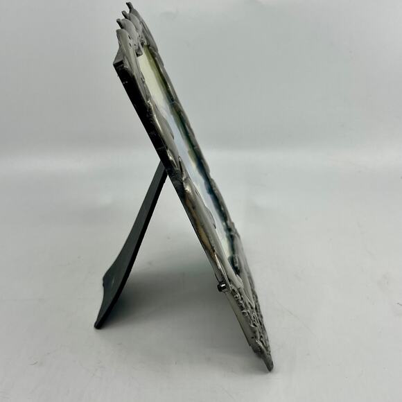 Vtg. Raj 2000 Picture Frame Metal Pewter Ocean Life~ Dolphins~Whales 8” - Picture 6 of 9